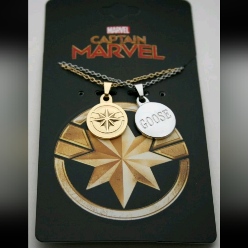 Comics Captain Marvel Dual Goose Pendant Necklace New MOC 2018